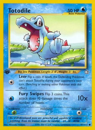 Totodile (81/111) 1st Edition [Vintage: Neo Genesis] Pokemon Single Pokémon