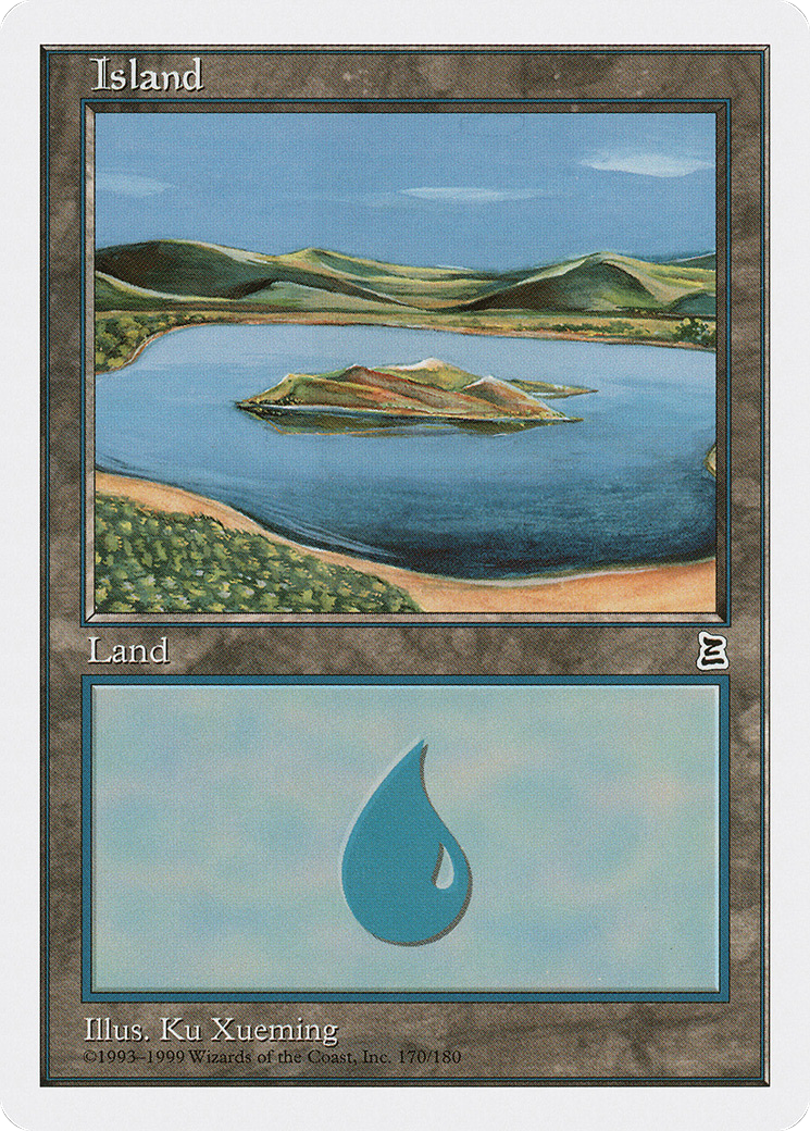 Island (PTK-170) [Oldschool] Portal Three Kingdoms MTG Single Wizards of the Coast