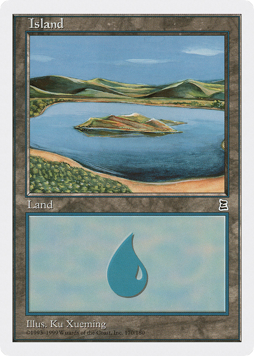 Island (PTK-170) [Oldschool] Portal Three Kingdoms MTG Single Wizards of the Coast