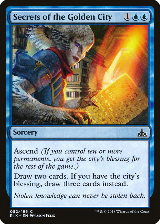 Secrets of the Golden City (RIX-052) [Rivals of Ixalan] MTG Single Wizards of the Coast