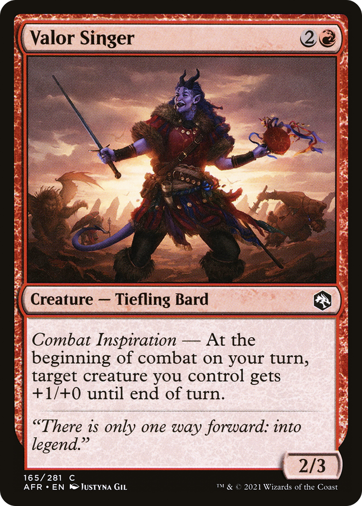 Valor Singer (AFR-165) [Adventures in the Forgotten Realms] Foil MTG Single Wizards of the Coast