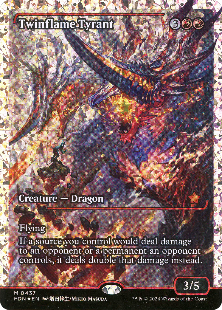 Twinflame Tyrant (Fracture Foil) (FDN-437) [Foundations] (Showcase) Foil MTG Single Wizards of the Coast