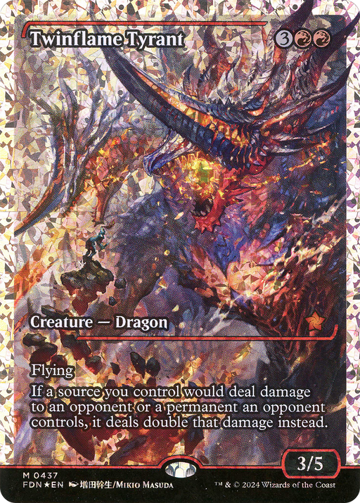 Twinflame Tyrant (Fracture Foil) (FDN-437) [Foundations] (Showcase) Foil MTG Single Wizards of the Coast