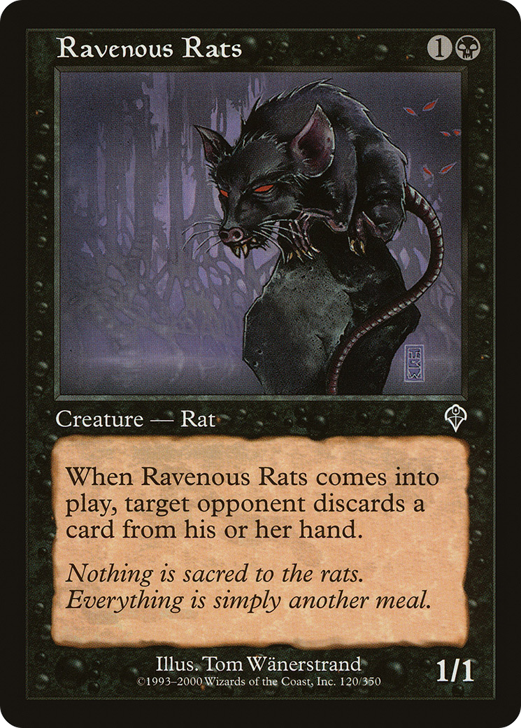 Ravenous Rats (INV-120) [Invasion] Foil MTG Single Wizards of the Coast