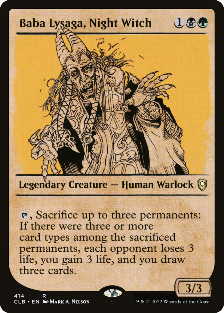 Baba Lysaga, Night Witch (CLB-414) [Commander Legends: Battle for Baldur's Gate] (Showcase) MTG Single Wizards of the Coast