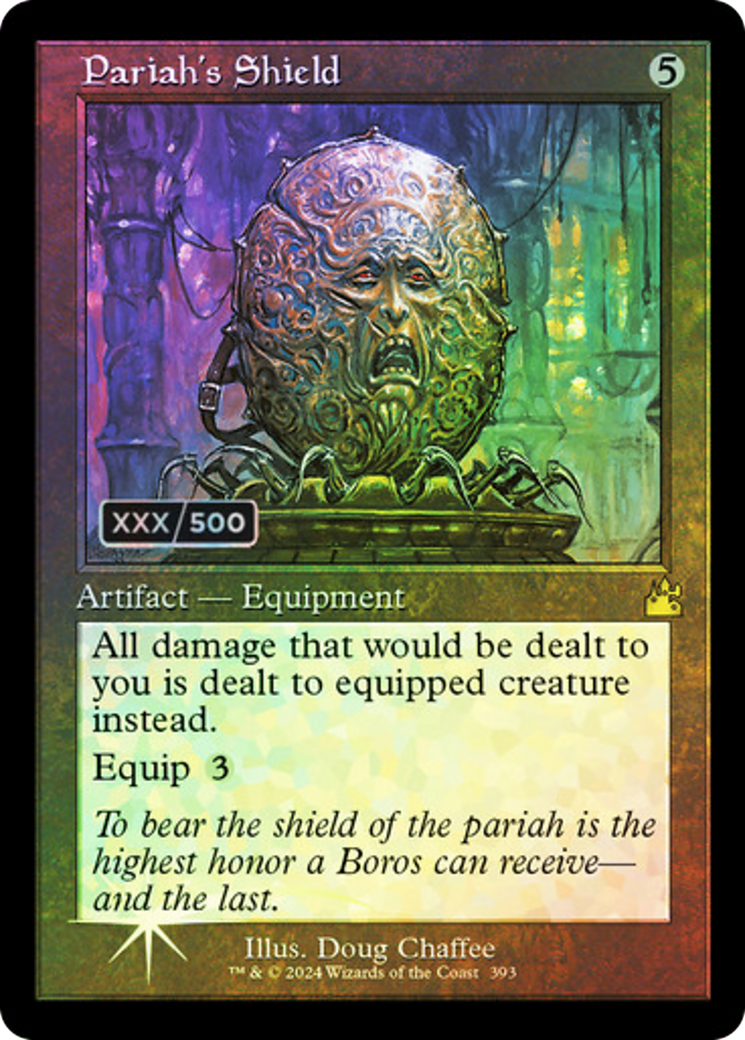 Pariah's Shield (Serial Numbered) (RVR-393) [Ravnica Remastered] Foil MTG Single Wizards of the Coast