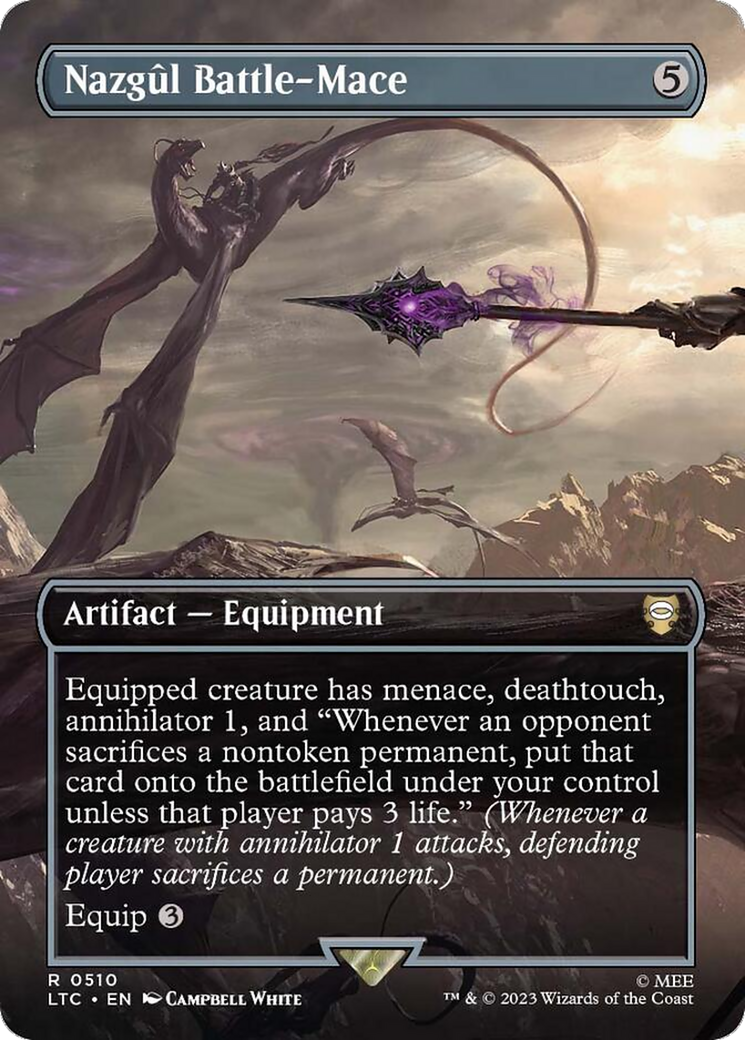 Nazgul Battle-Mace (LTC-510) [Tales of Middle-earth Commander] (Borderless) Foil MTG Single Wizards of the Coast