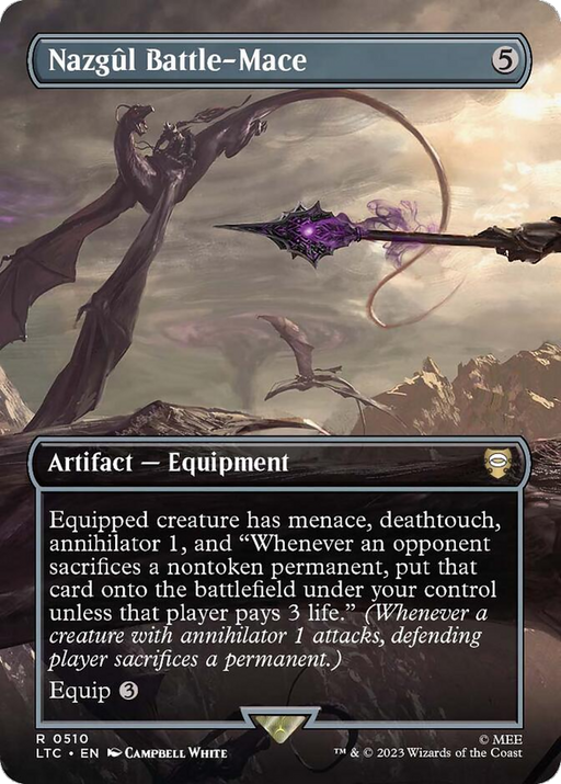 Nazgul Battle-Mace (LTC-510) [Tales of Middle-earth Commander] (Borderless) Foil MTG Single Wizards of the Coast