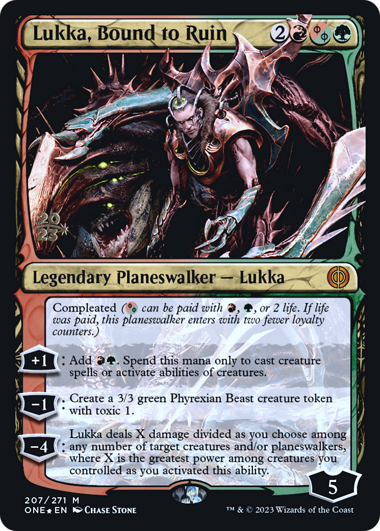 Lukka, Bound to Ruin (PRE-207) [Phyrexia: All Will Be One Promos] Foil MTG Single Wizards of the Coast