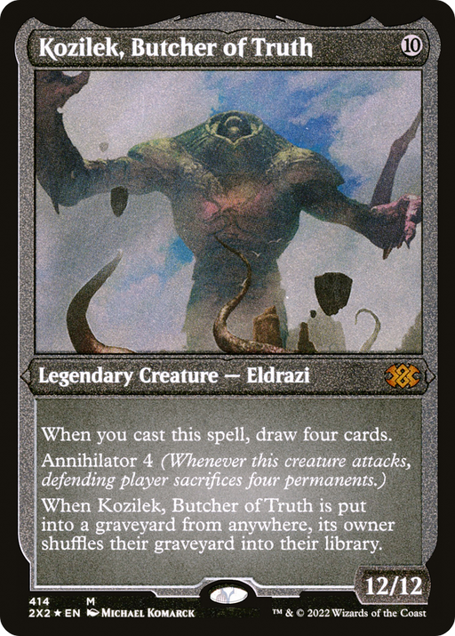 Kozilek, Butcher of Truth (Foil Etched) (2X2-414) [Double Masters 2022] Foil MTG Single Wizards of the Coast