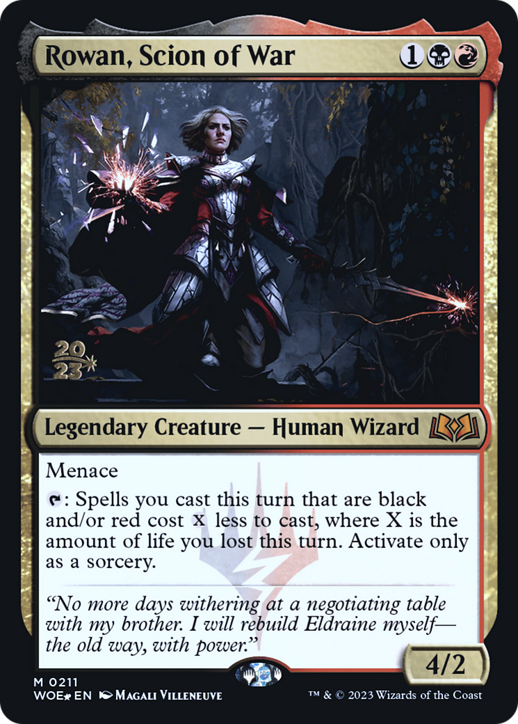 Rowan, Scion of War (PRE-211) [Wilds of Eldraine Promos] Foil MTG Single Wizards of the Coast