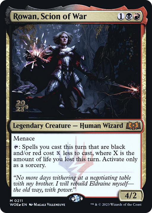 Rowan, Scion of War (PRE-211) [Wilds of Eldraine Promos] Foil MTG Single Wizards of the Coast