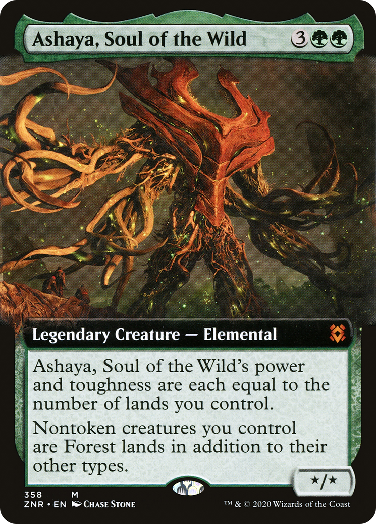 Ashaya, Soul of the Wild (ZNR-358) [Zendikar Rising] (Extended Art) MTG Single Wizards of the Coast
