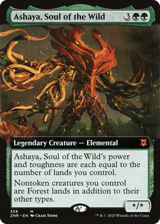 Ashaya, Soul of the Wild (ZNR-358) [Zendikar Rising] (Extended Art) Foil MTG Single Wizards of the Coast