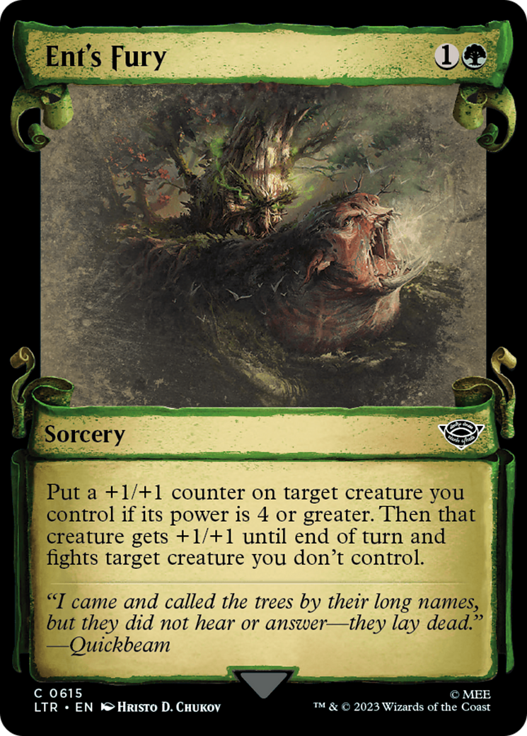 Ent's Fury (Showcase Scrolls) (LTR-615) [The Lord of the Rings: Tales of Middle-earth] (Showcase) Foil MTG Single Wizards of the Coast