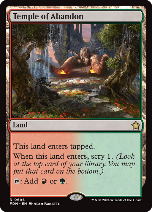 Temple of Abandon (FDN-696) [Foundations] MTG Single Wizards of the Coast
