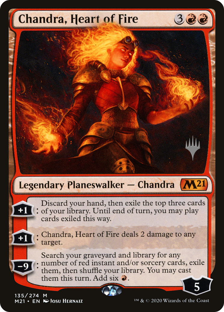 Chandra, Heart of Fire (PPM21-135P) [Core Set 2021 Promos] Foil MTG Single Wizards of the Coast
