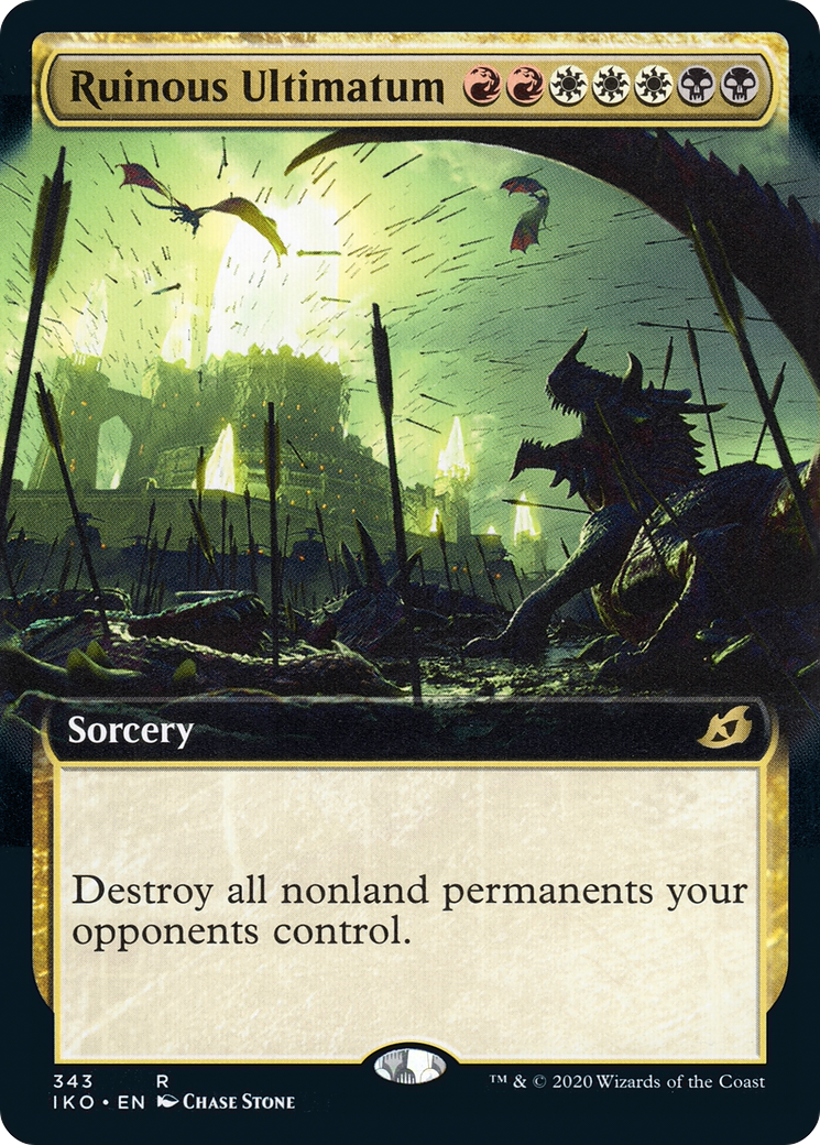 Ruinous Ultimatum (IKO-343) [Ikoria: Lair of Behemoths] (Extended Art) Foil MTG Single Wizards of the Coast