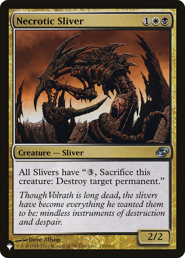 Necrotic Sliver (LIST-PLC-159) [Mystery Booster] The List MTG Single Wizards of the Coast