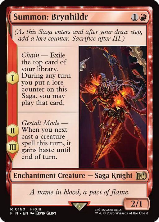 Summon: Brynhildr (FIN-160) [FINAL FANTASY] Foil MTG Single Wizards of the Coast