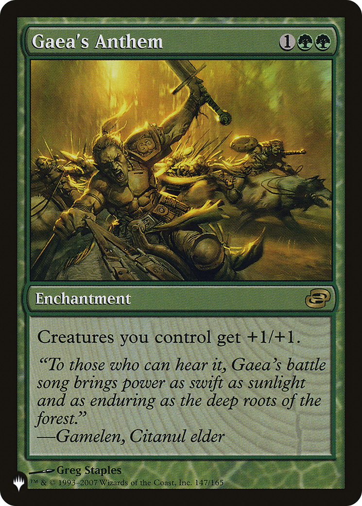 Gaea's Anthem (PLC) (LIST-147/165) [Mystery Booster] The List (colorshifted) MTG Single Wizards of the Coast