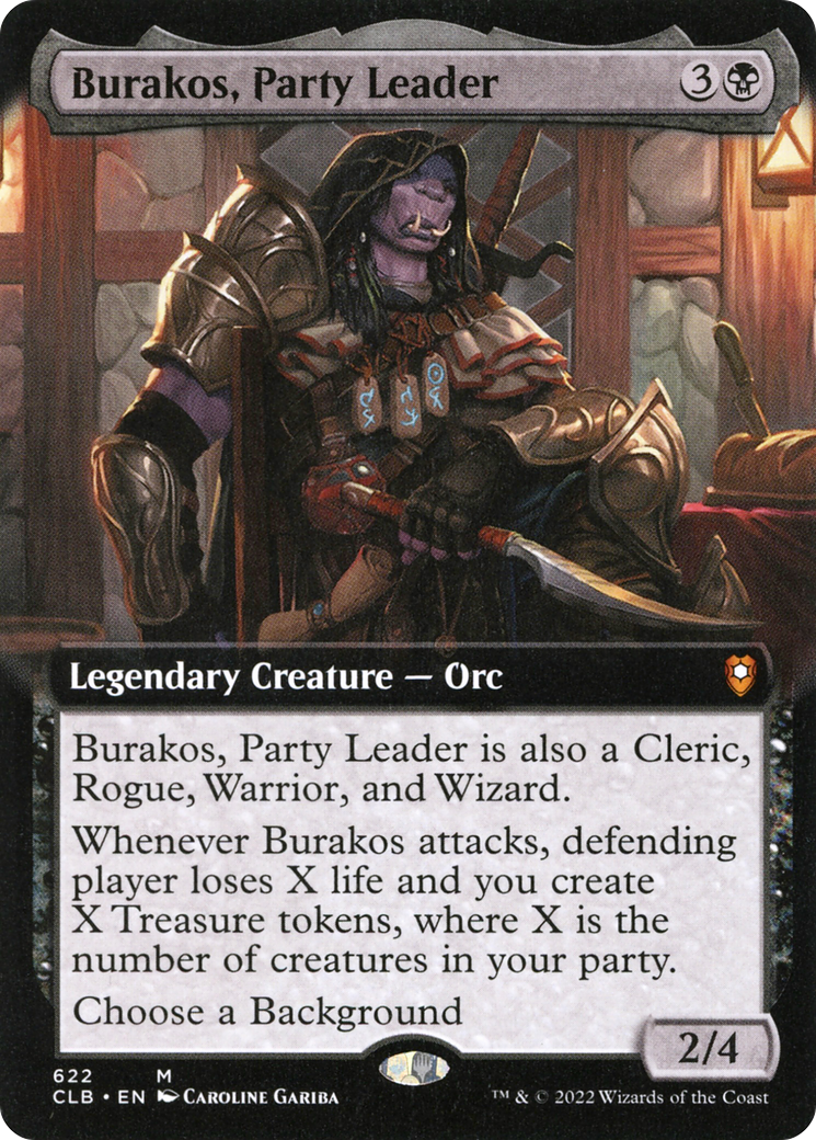 Burakos, Party Leader (CLB-622) [Commander Legends: Battle for Baldur's Gate] (Extended Art) Foil MTG Single Wizards of the Coast