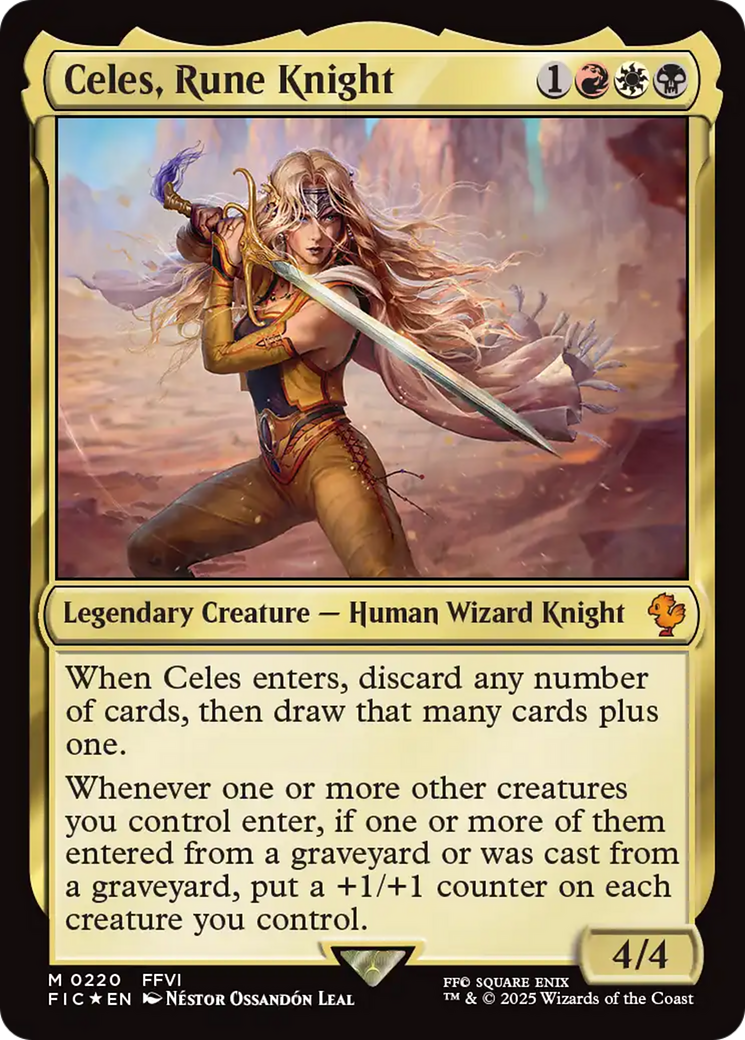 Celes, Rune Knight (Surge Foil) (FIC-220) [Commander: FINAL FANTASY] Foil MTG Single Wizards of the Coast