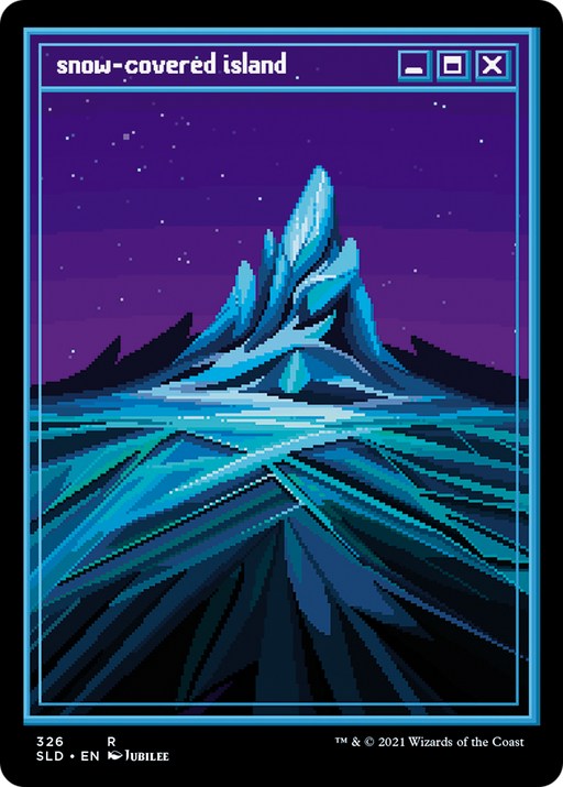 Snow-Covered Island (PixelSnowLands.jpg) (SLD-326) [Secret Lair] Drop MTG Single Wizards of the Coast