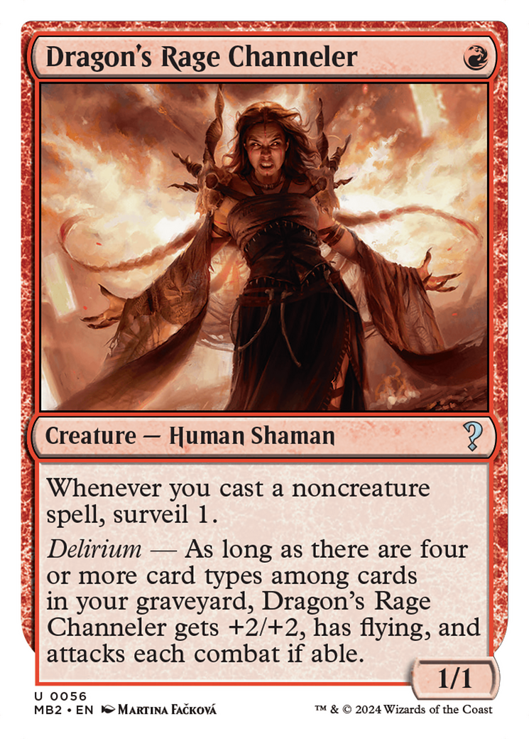 Dragon's Rage Channeler (White Border) (MB2-056) [Mystery Booster] Mystery Booster 2 MTG Single Wizards of the Coast