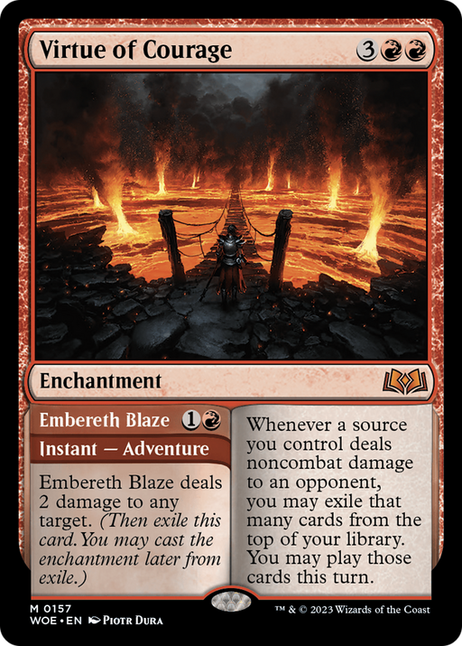 Virtue of Courage (WOE-157) [Wilds of Eldraine] MTG Single Wizards of the Coast