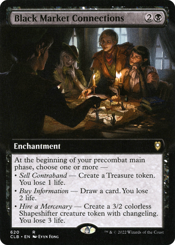 Black Market Connections (CLB-620) [Commander Legends: Battle for Baldur's Gate] (Extended Art) MTG Single Wizards of the Coast