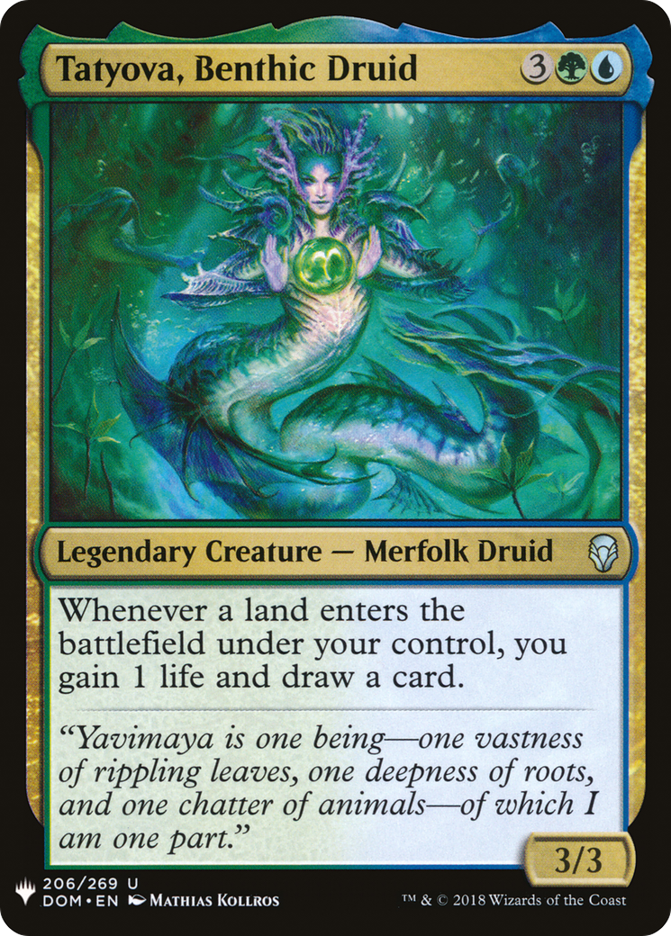 Tatyova, Benthic Druid (LIST-DOM-206) [Mystery Booster] The List MTG Single Wizards of the Coast