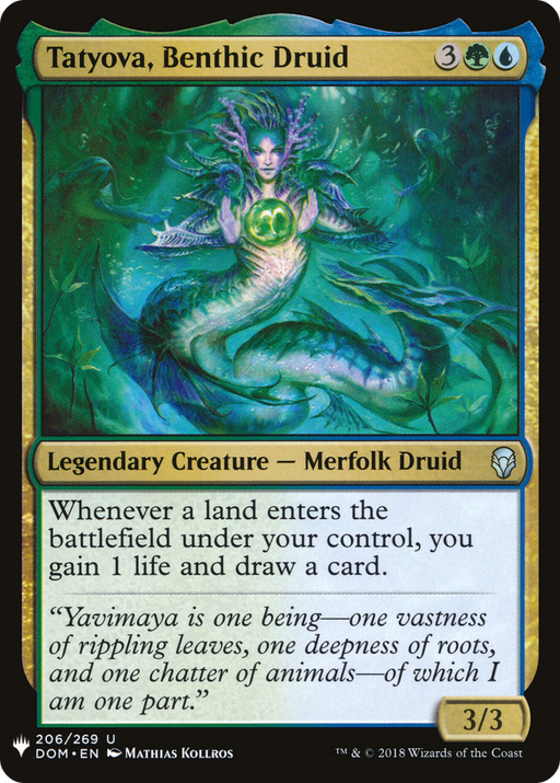 Tatyova, Benthic Druid (LIST-DOM-206) [Mystery Booster] The List MTG Single Wizards of the Coast