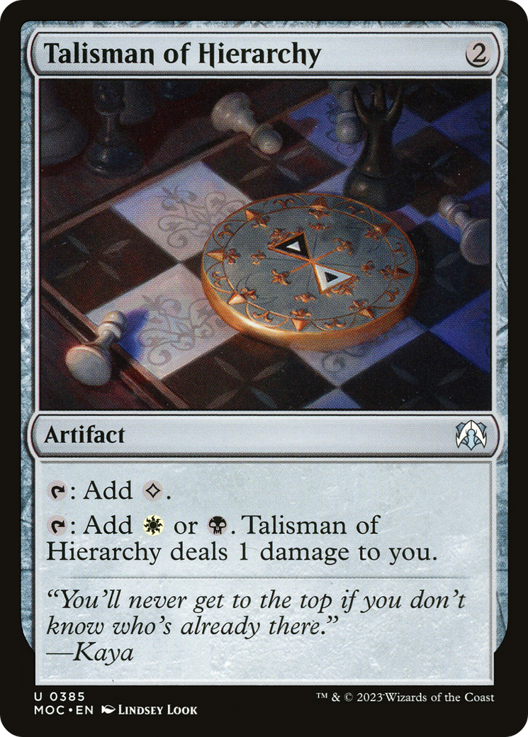 Talisman of Hierarchy (MOC-385) [March of the Machine Commander] MTG Single Wizards of the Coast