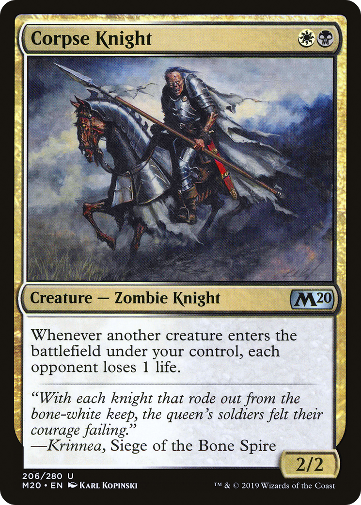 Corpse Knight (M20-206) [Core Set 2020] Foil MTG Single Wizards of the Coast