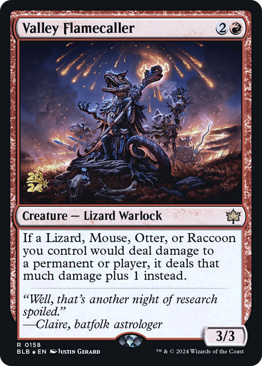 Valley Flamecaller (PRE-158) [Bloomburrow Promos] Foil MTG Single Wizards of the Coast