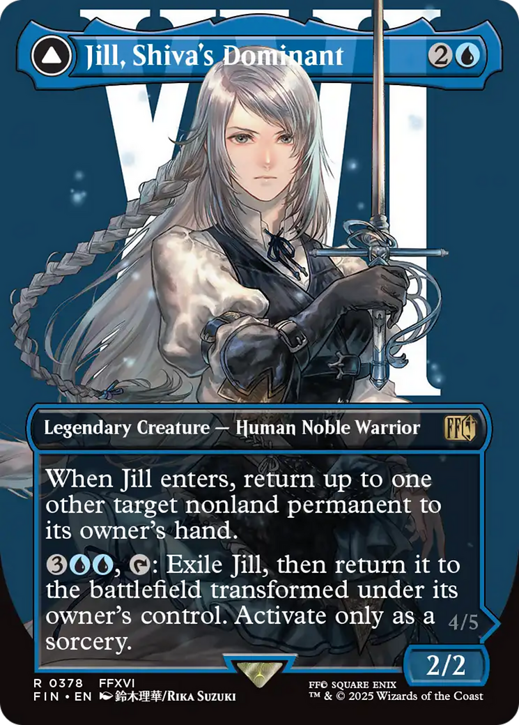 Jill, Shiva's Dominant // Shiva, Warden of Ice (FIN-378) [FINAL FANTASY] (Borderless) Foil MTG Single Wizards of the Coast