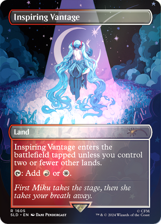 Inspiring Vantage (1605) (Rainbow Foil) (SLD-1605) [Secret Lair Drop] (Borderless) Foil MTG Single Wizards of the Coast