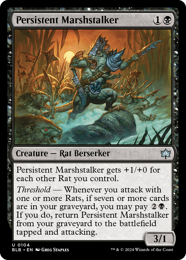 Persistent Marshstalker (BLB-104) [Bloomburrow] MTG Single Wizards of the Coast