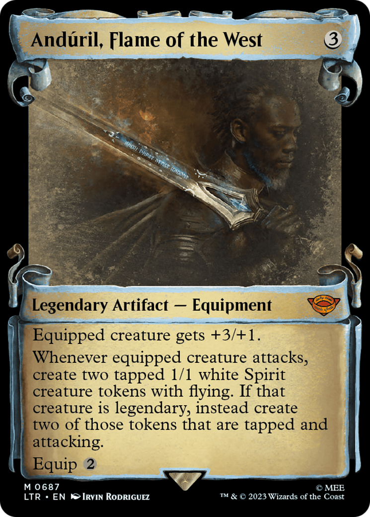 Anduril, Flame of the West (Showcase Scrolls) (LTR-687) [The Lord of the Rings: Tales of Middle-earth] (Showcase) Foil MTG Single Wizards of the Coast