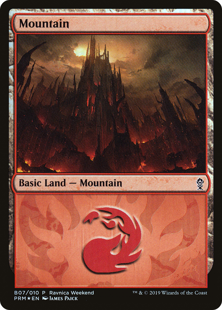 Mountain - Gruul (B07) (LARP-007) [Misc] RNA Ravnica Weekend Foil MTG Single Wizards of the Coast