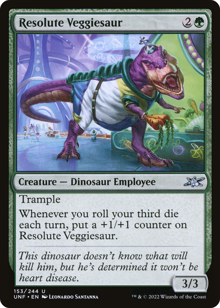 Resolute Veggiesaur (UNF-153) [Unfinity] Foil MTG Single Wizards of the Coast