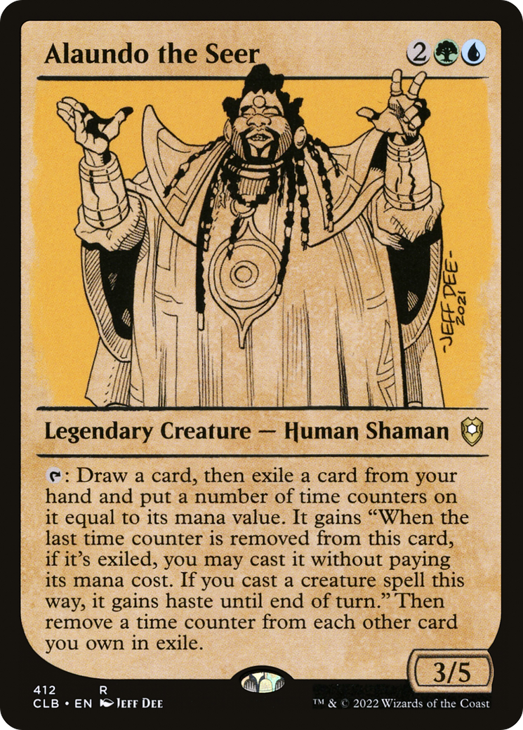 Alaundo the Seer (CLB-412) [Commander Legends: Battle for Baldur's Gate] (Showcase) MTG Single Wizards of the Coast
