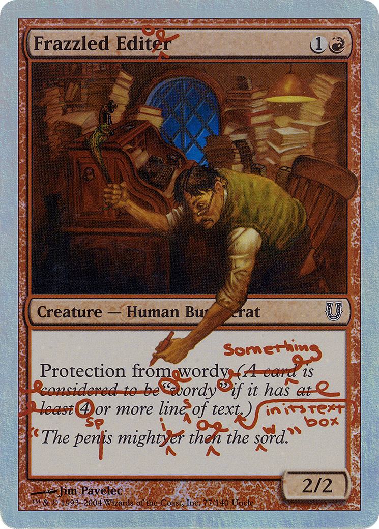 Frazzled Editor (Alternate Foil) (UNH-077) [Unhinged] Foil MTG Single Wizards of the Coast