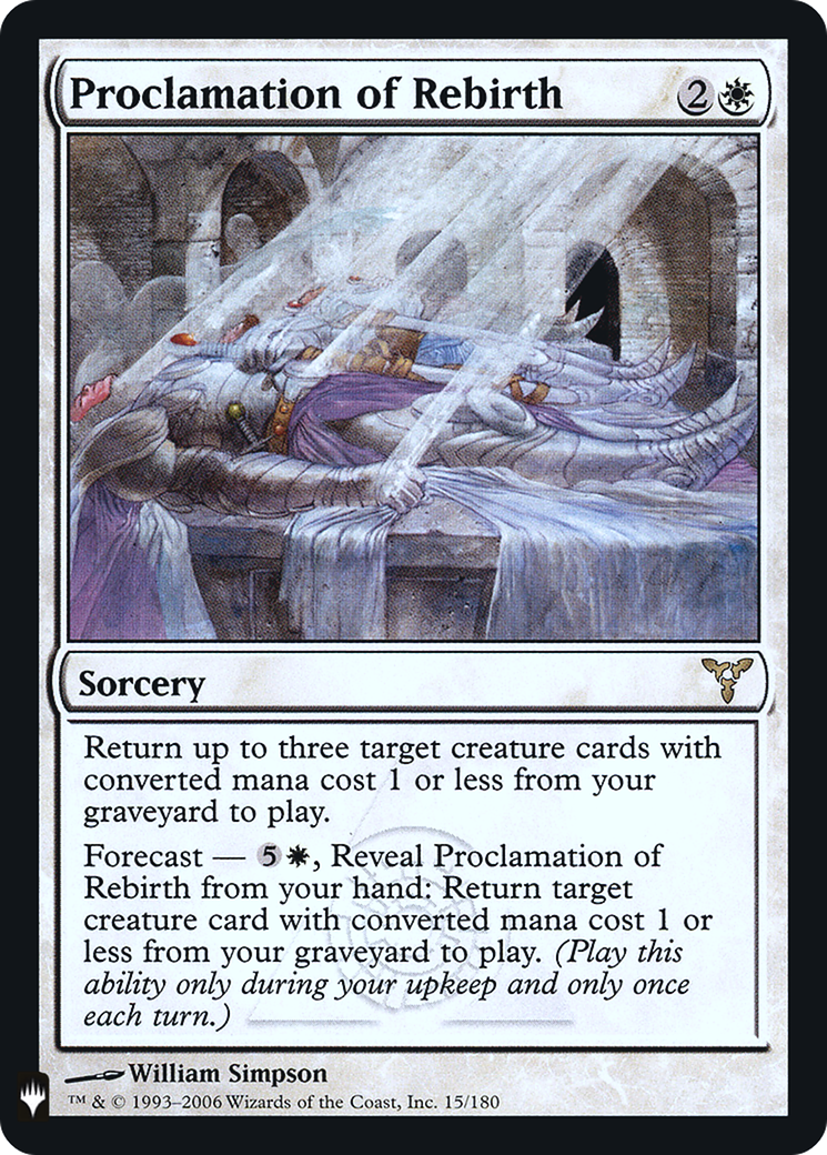 Proclamation of Rebirth (LIST-DIS-15) [Mystery Booster] The List Foil MTG Single Wizards of the Coast