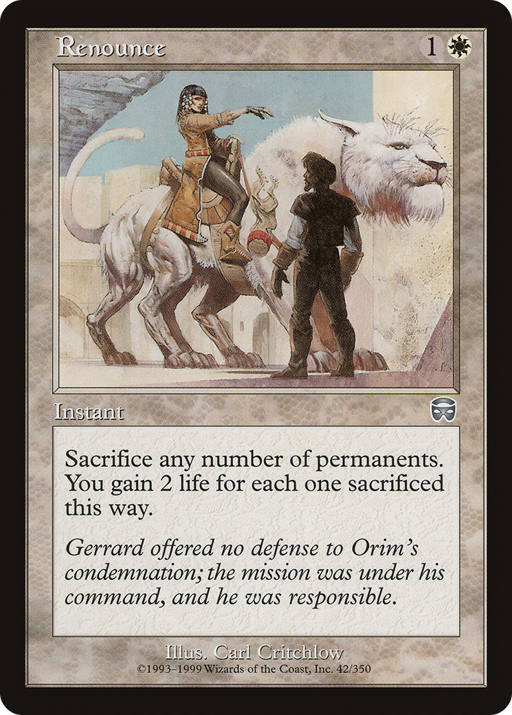 Renounce (MMQ-042) [Mercadian Masques] MTG Single Wizards of the Coast