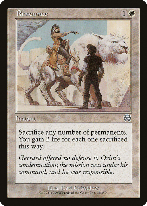 Renounce (MMQ-042) [Mercadian Masques] MTG Single Wizards of the Coast