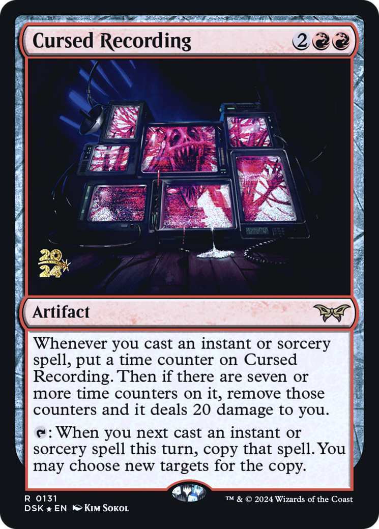 Cursed Recording (0131) (PRE-131) [Duskmourn: House of Horror Promos] Foil MTG Single Wizards of the Coast