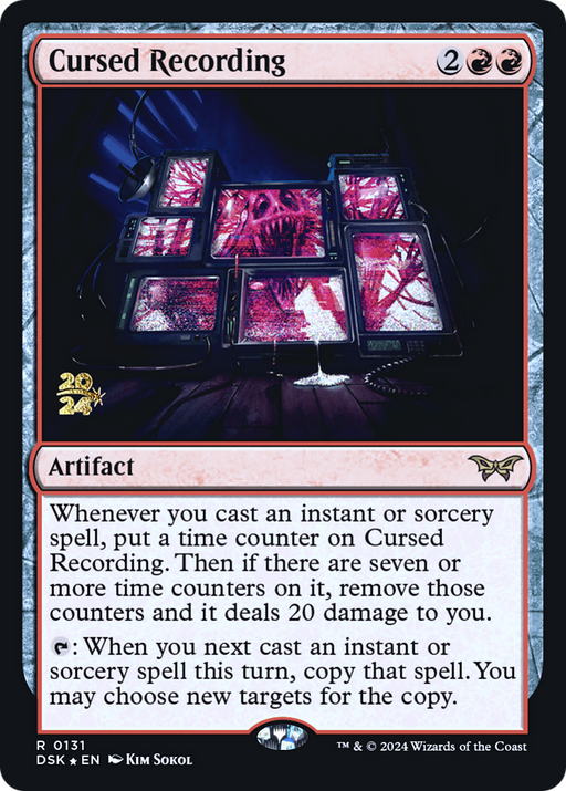 Cursed Recording (0131) (PRE-131) [Duskmourn: House of Horror Promos] Foil MTG Single Wizards of the Coast