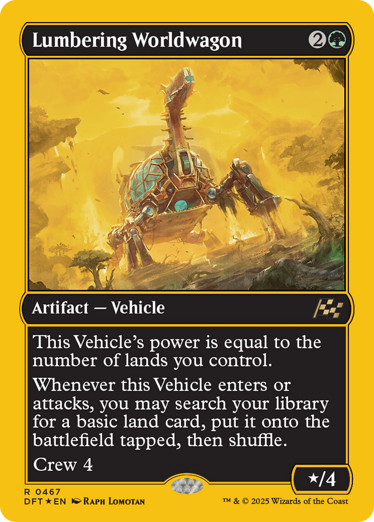 Lumbering Worldwagon (First-Place Foil) (DFT-467) [Aetherdrift] Foil MTG Single Wizards of the Coast